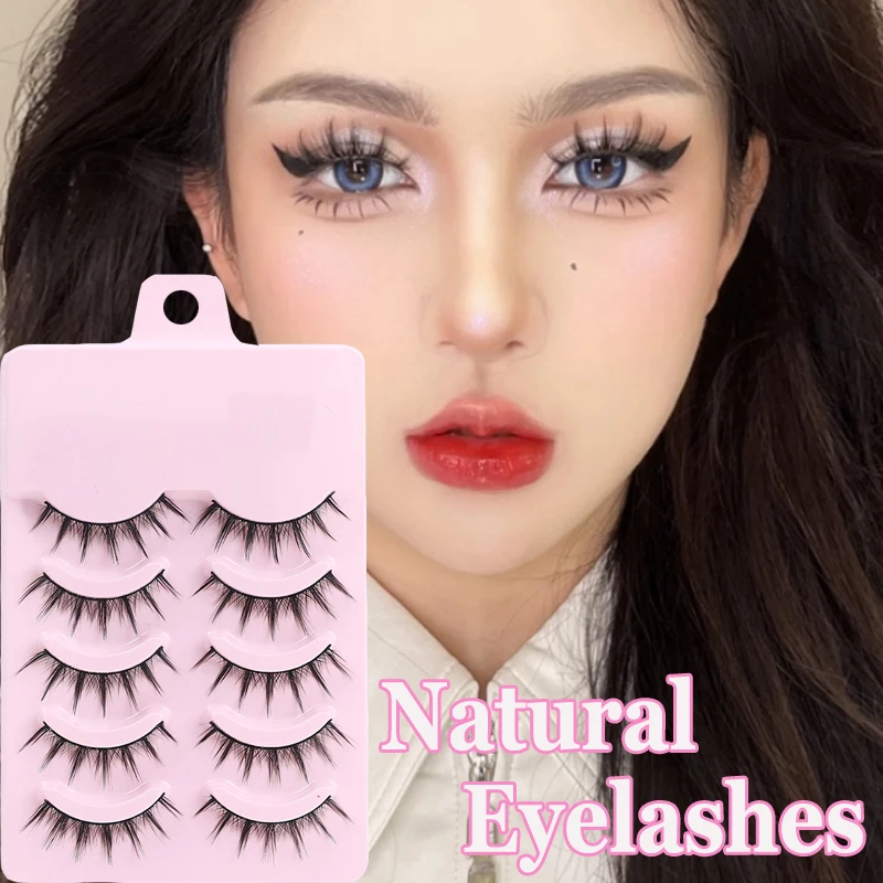 

5 Pairs False Eyelashes 3D Mink Lashes Natural Thick Long Fake Eyelash Extension Reusable Easy To Wear False Eyelash Makeup Tool