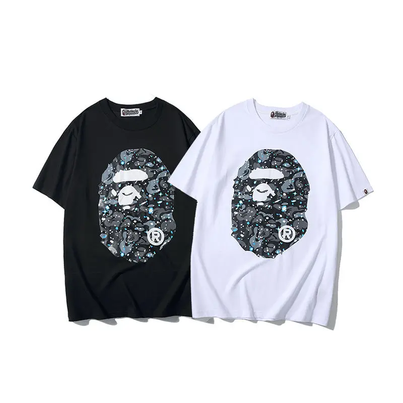 

BAPE Luminous Print Short Sleeve T-shirt 2022 Fashion Men Women Summer Tops High Quality 100% Cotton Casual Hip Hop Tee Shirts