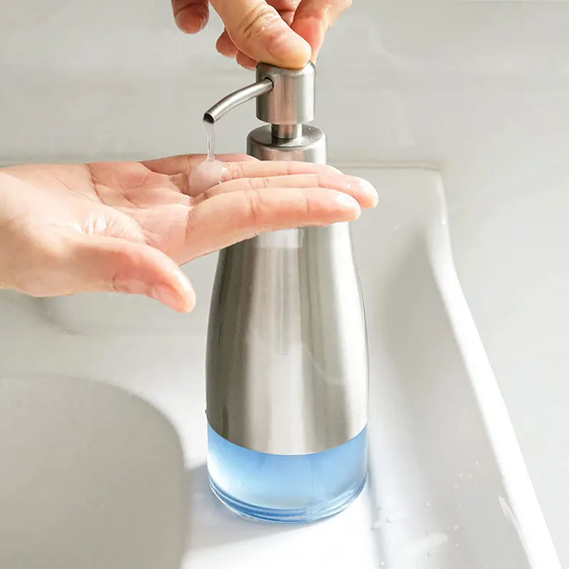 Stainless Steel Case And Pump Washing Up Liquid Dispenser Fo