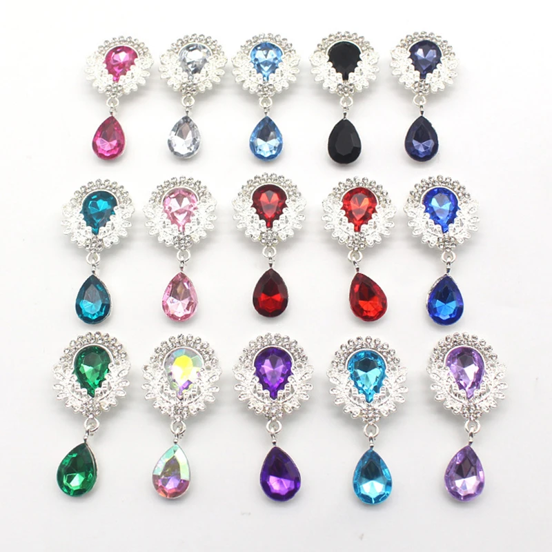 

45*22MM New Fashion Alloy Rhinestone Flatback Brooch Webbing Clothing Accessories Wedding Holiday Party