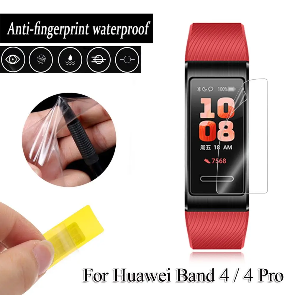 Для умных часов Huawei Band 4 Pro HD Прозрачная мягкая Гидрогелевая защитная пленка из