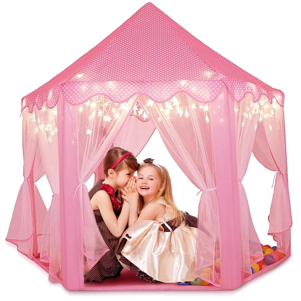 

Children Princess Girls Large House Indoor outdoor Kids Castle Play Toy Tent with LED Lights