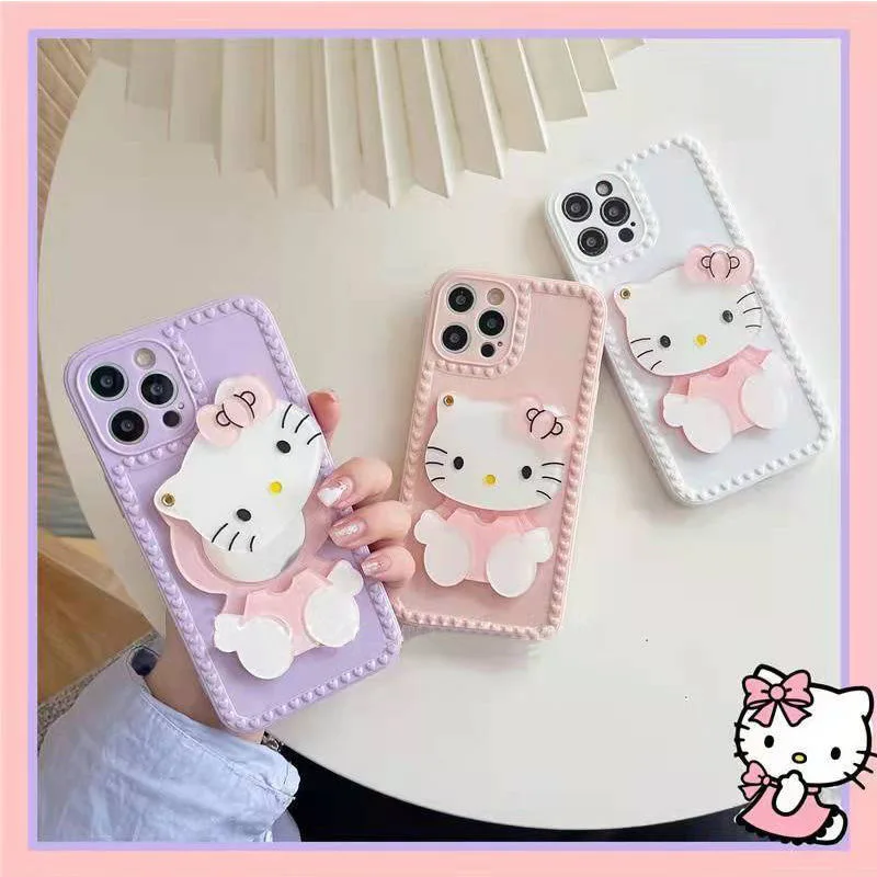 

Hello Kitty For IPhone 7/8P/X/XR/XS/XSMAX/11/12Pro/12mini 11 12 13 Pro Max 12promax 13promax Cartoon Mirror Silicone Phone Case