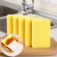 5pcs wood pulp sponge scouring pad dishwashing household absorbing pad magic dish towel kitchen dish brush cleaning tools