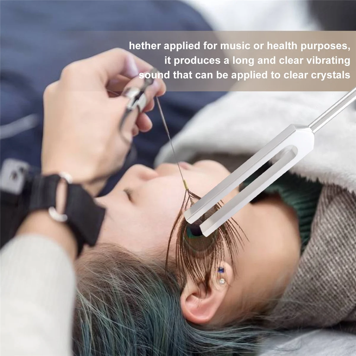 Комплект из 4 вилок для настройки (128 Гц 256 512 528 Гц) с молотком вилки звука