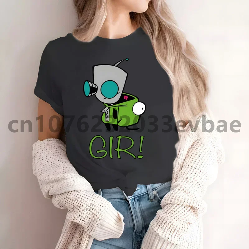 Kawaii мультфильм Invader Zim Alien Женщины Новая мода хип-хоп футболка для мужчин женщин