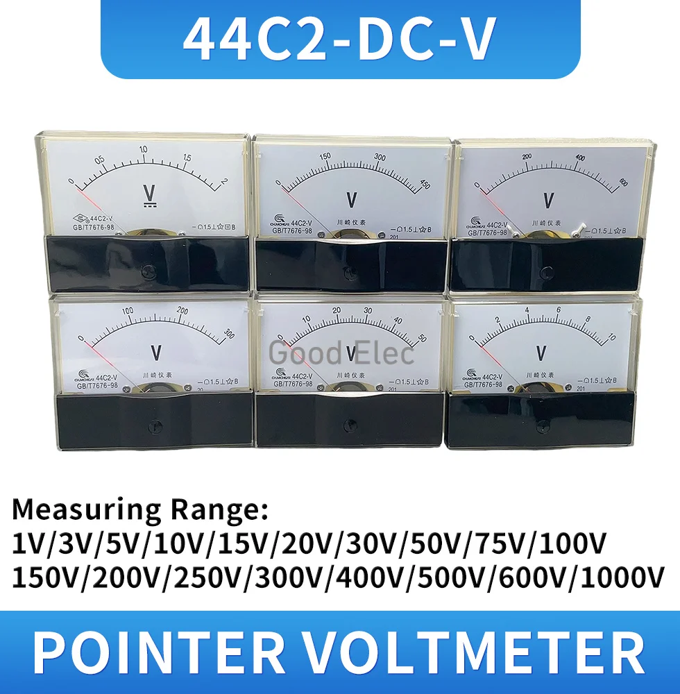 44c2 Вольтметр постоянного тока аналоговый панельный указатель 1 в 3 5 10 15 20 30 50 75 100 150