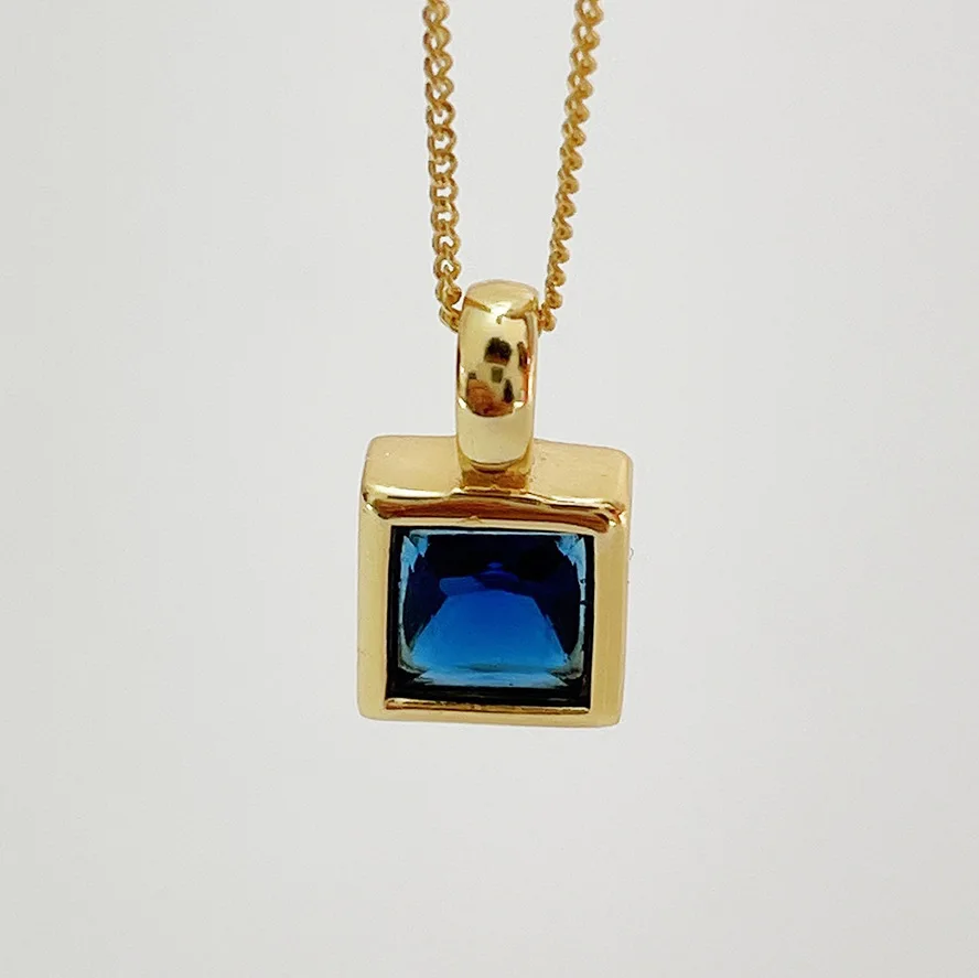 

Ожерелье из серебра 925 пробы в Корейском стиле с квадратными искусственными бриллиантами