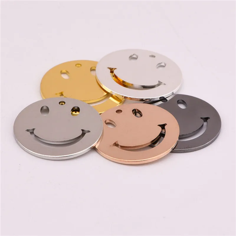 

Fashion 20*1mm Creative Smile Face Pure Copper Bracelet Pendant DIY Handmade Material Necklace Earrings Jewelley Accessories