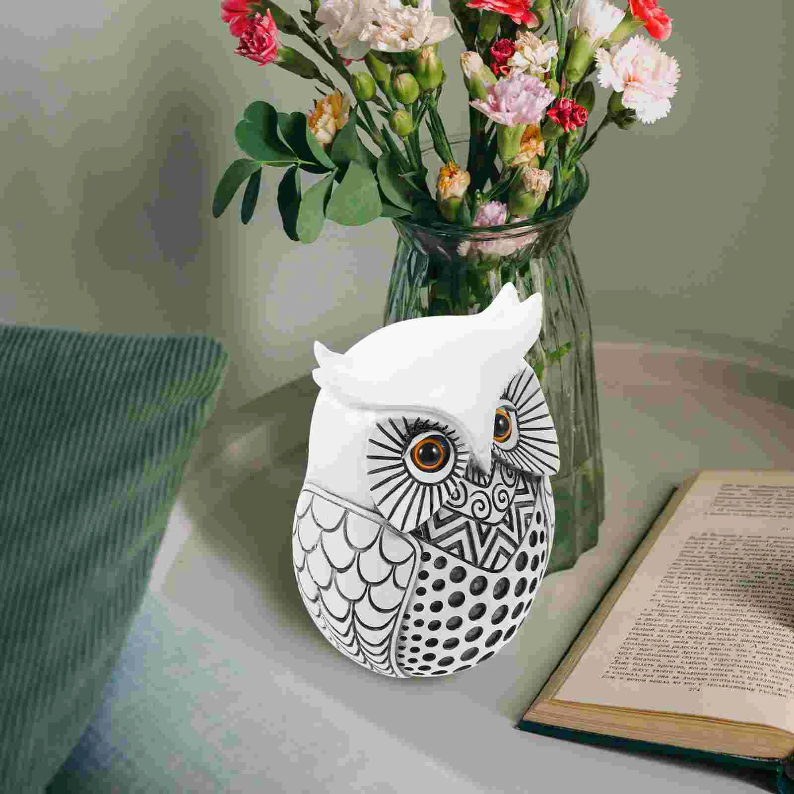 

Owl Ornament Bathroom Decorations Decorative Statue Shaped Adornment Resin Desktop Sculpture Home Office Ornaments
