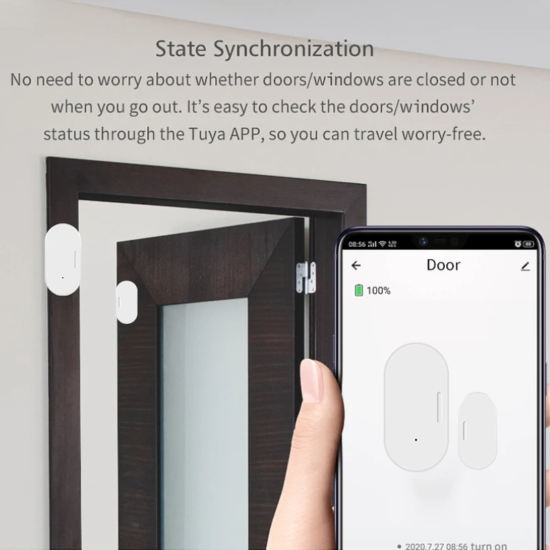 Tuya Zigbee Door Sensor Smart Home Security Window Detector Wireless Automatic Sliding Door Magnetic Contact Sensor enlarge
