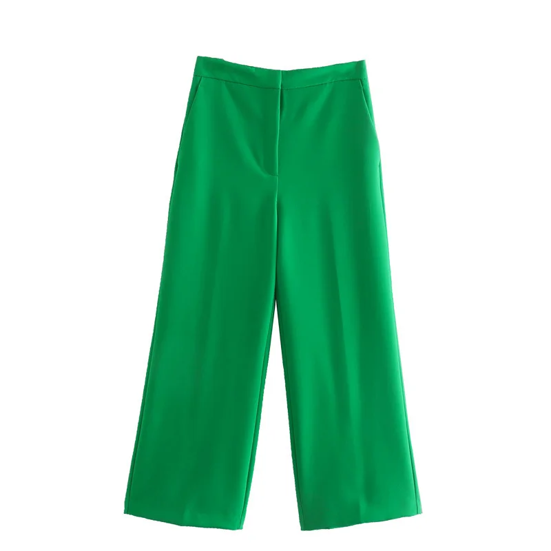 

Women Crop Trousers Summer 2022 New Clothing Ankle Length Wide Leg Pant Female Casual Culottes Bottom
