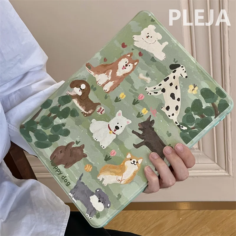 

Для iPad 10,9, 2022/9, 7/10, 5/11 дюйма Pro 12,9 дюйма 2021 mini 6 Air 5/4, чехол с держателем для карандашей, мультяшный защитный чехол 360 °