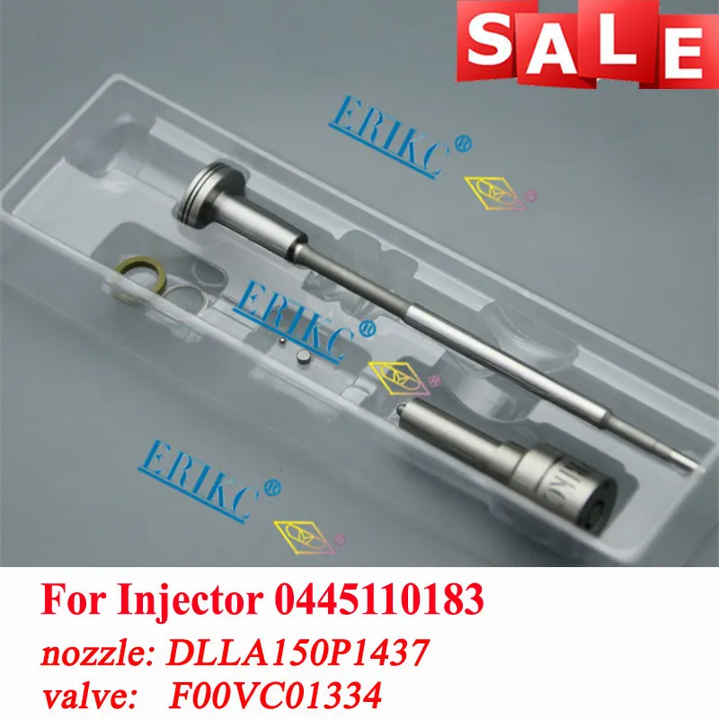 

0445110183 ERIKC Diesel Injector Overhaul Repair Kits Nozzle DLLA150P1437 Control Valve F00VC01334 For Bosch FIAT 0986435102