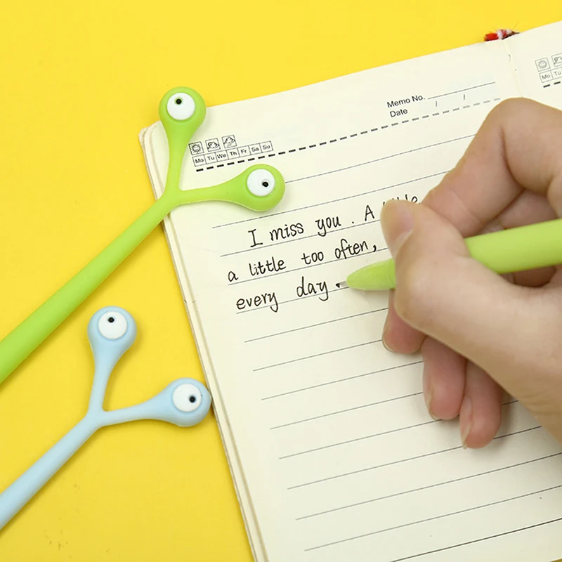 

1 шт., гелевая ручка с мультяшными милыми инопланетянинами глазами, 0,5 мм