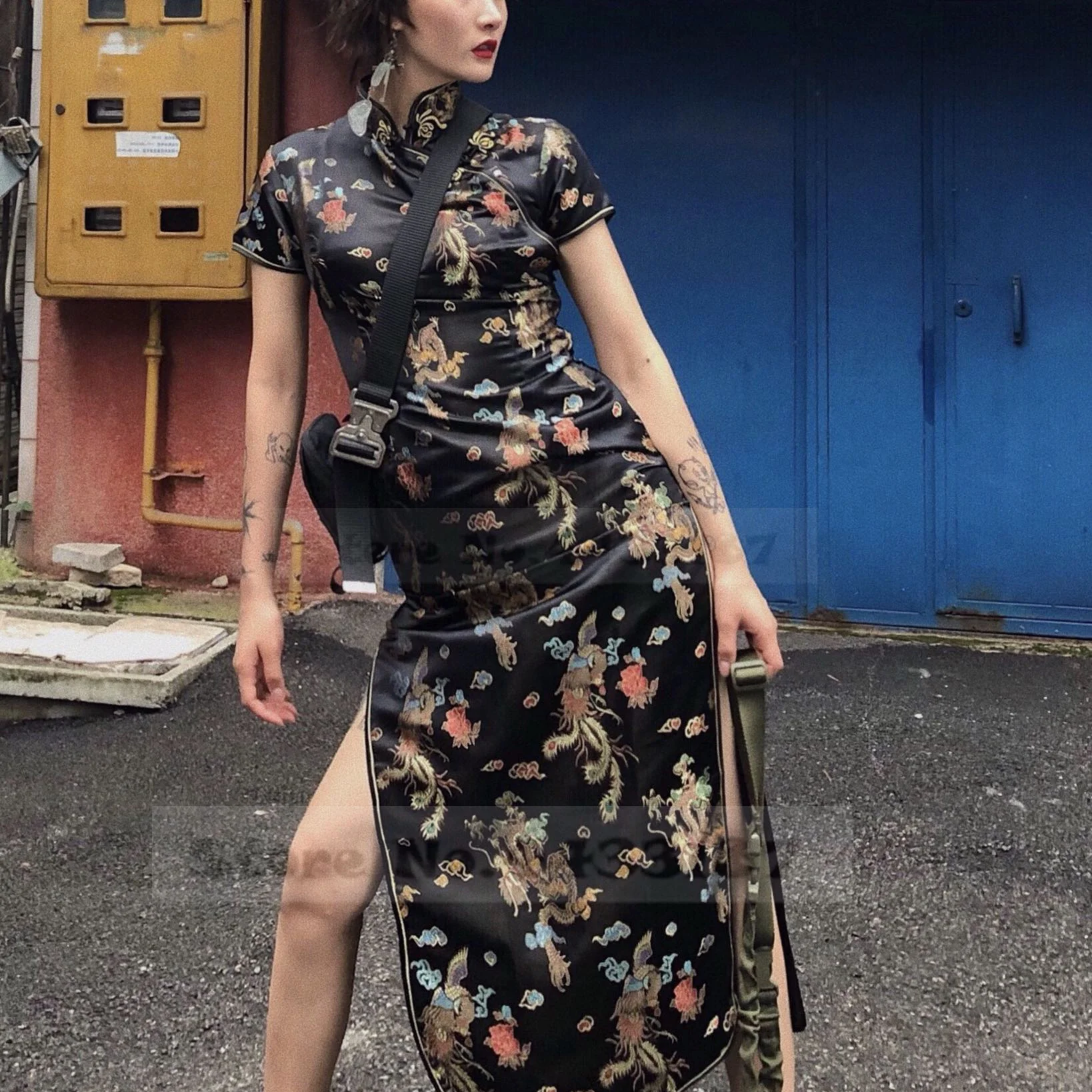 Плюс размер ретро элегантный Cheongsam сексуальный женский длинный Ципао