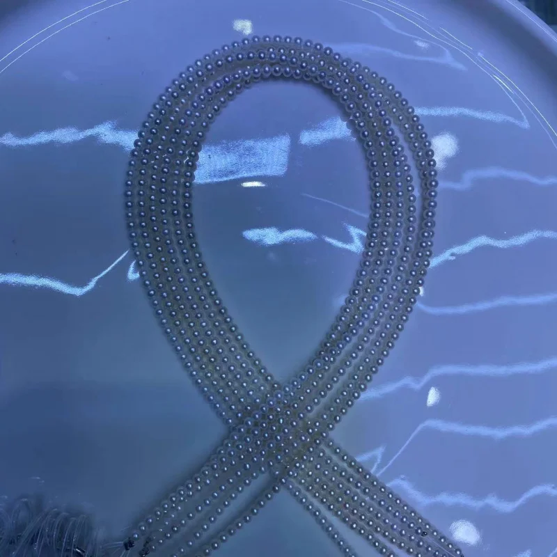 Ожерелье Akoya из натурального пресноводного жемчуга диаметром 3-4 мм полуфабрикат