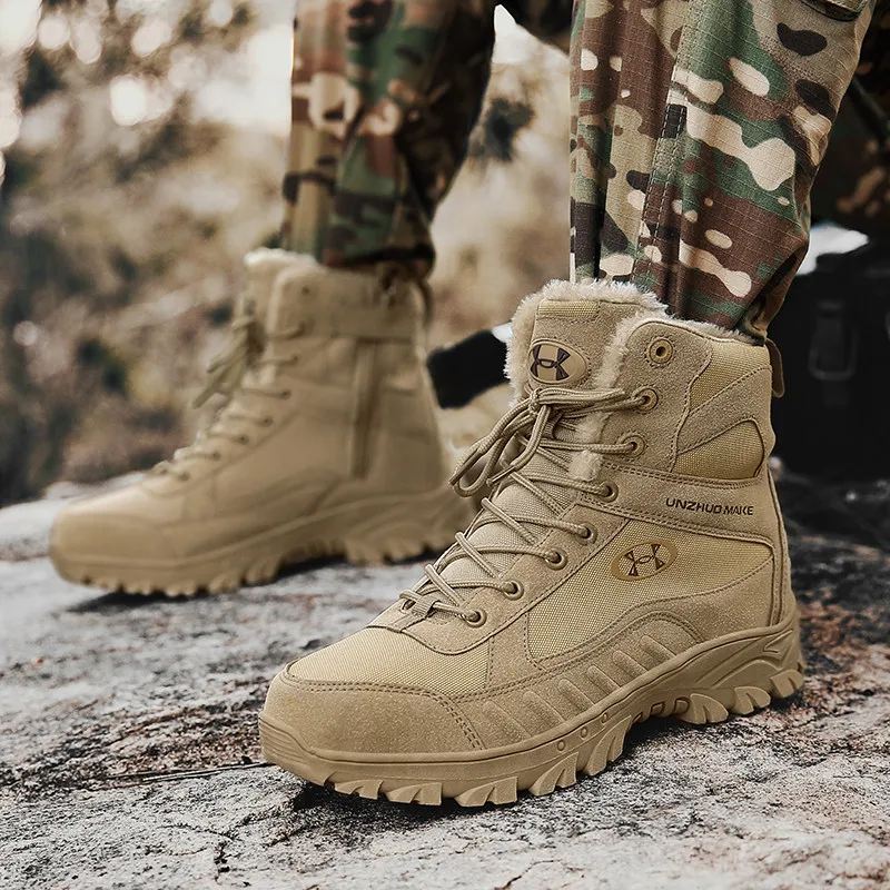 Winter Military Men Boots Outdoor Combat Tactical Shoes Men Hiking Boots Plus size Special Force Army Boots Men botas militares