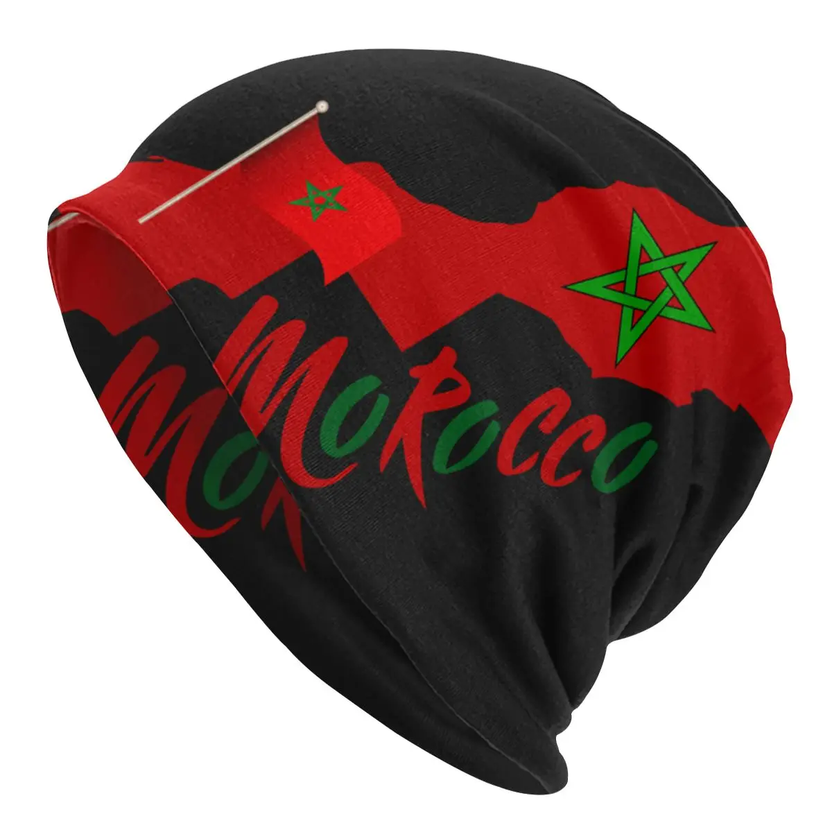 

The Sahara Is Moroccan Caps Morocco Flag Cool Autumn Winter Outdoor Skullies Beanies Hats Spring Warm Dual-use Bonnet Knit Hats