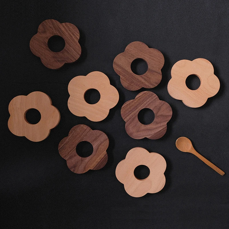 Подставка из орехового дерева для бревен Декор ресторана массива Термостойкая