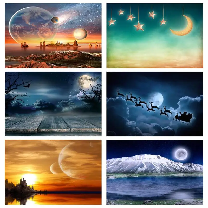

Night Moon Landscape 5d Diamond Painting Kits Full Diamond Embroidery Cross Stitch Art Wall Painting Living Room Bedroom Decor