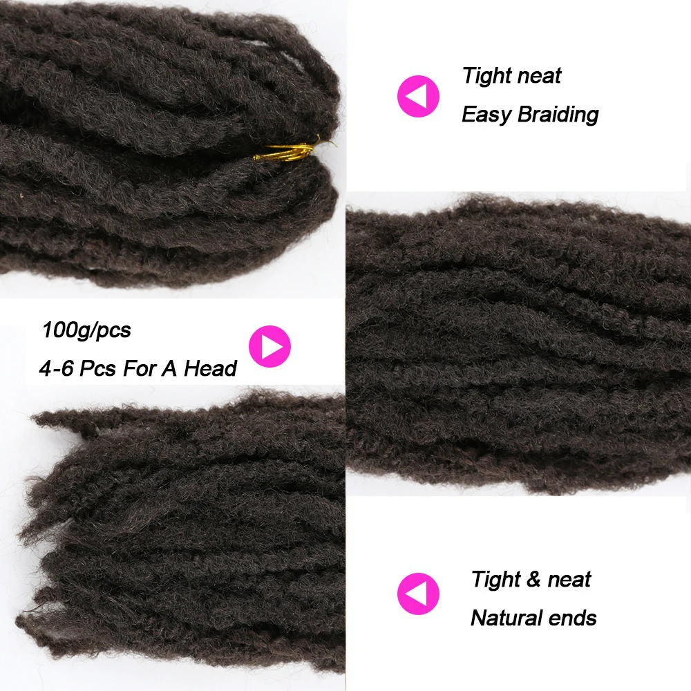 Synthetic Marley Braiding Hair Twists Afro Kinky Crochet Braids 18 Inch Extension For Black Women SOKU |