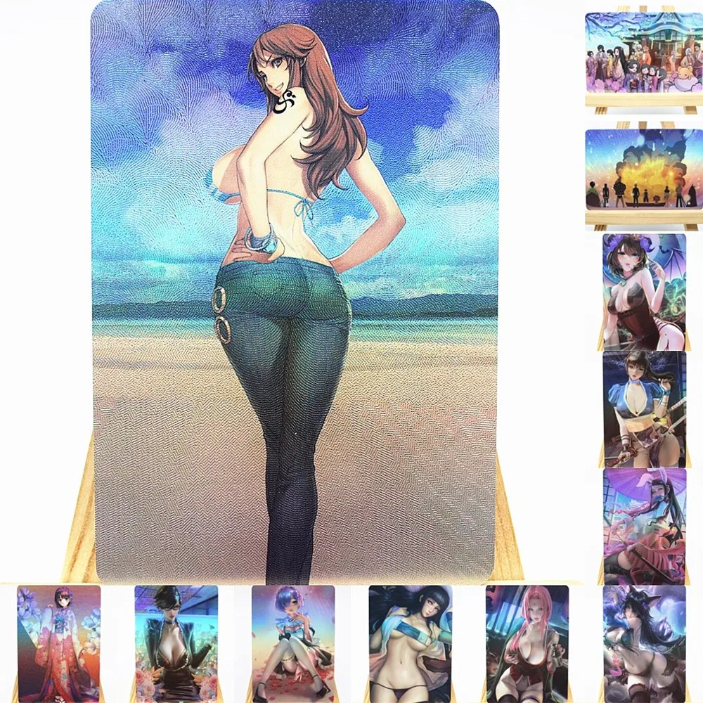 12 штук/Комплект аниме флэш-карт ACG Takagaki Kaede Rem Bayonetta Kamado Nezuko Haruno Sakura открытка Каваий Коллекционная любимая игрушка