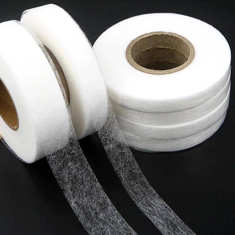 70 Yards/Roll White Black Omentum Double-Sided Sewing Accessories Hot Melt Adhesive Garment Fusible Interlining Tape