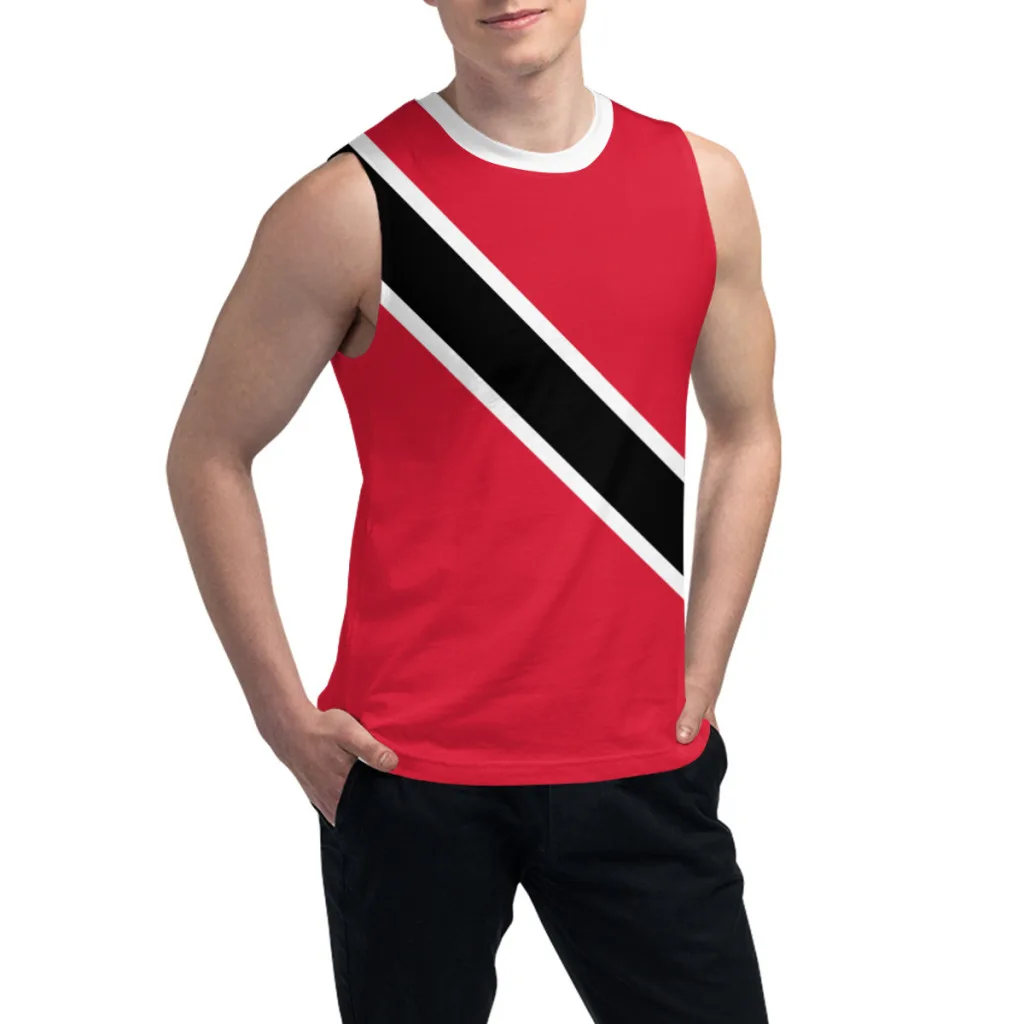 Футболка мужская без рукавов с флагом Тринидада и Тобаго