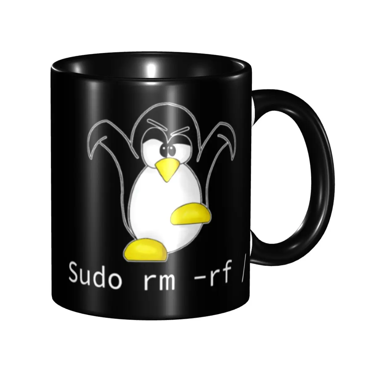 

Cups Cute Promo Tux Linux Penguin Sudo Rm Rf Programmer Developer Hacker Classic Mugs Mugs Print beer mugs Humor Graphic