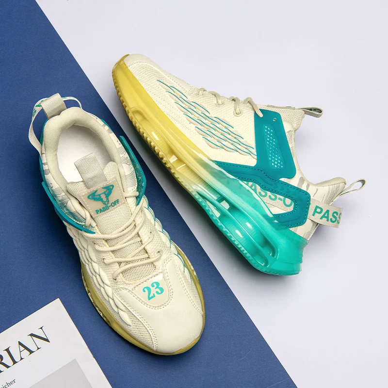 

Модные трендовые мужские спортивные кроссовки для бега, зеленые, Желтые Повседневные популярные спортивные Нескользящие кроссовки для тренировок