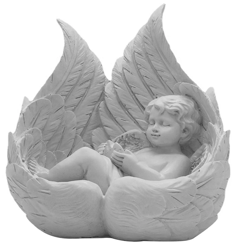 

Angel Statue Garden Fairy Statues Sculpture Figurines Angels Outdoor Cherub Wings Greek Figurine Little Props Photo Church