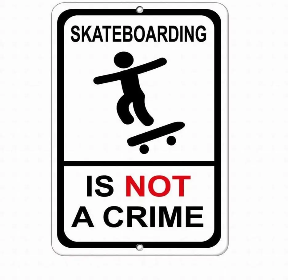 Оловянный знак joyprice, новый алюминиевый знак, скейтбординг, не является детектором безопасности, Настенный декор 12x8 дюймов