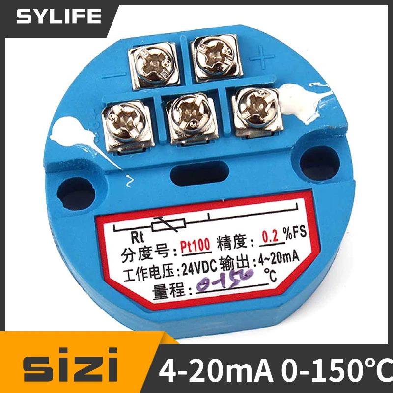 

RTD PT100 Temperature Sensors Transmitter 0-150 DC 24V Blue