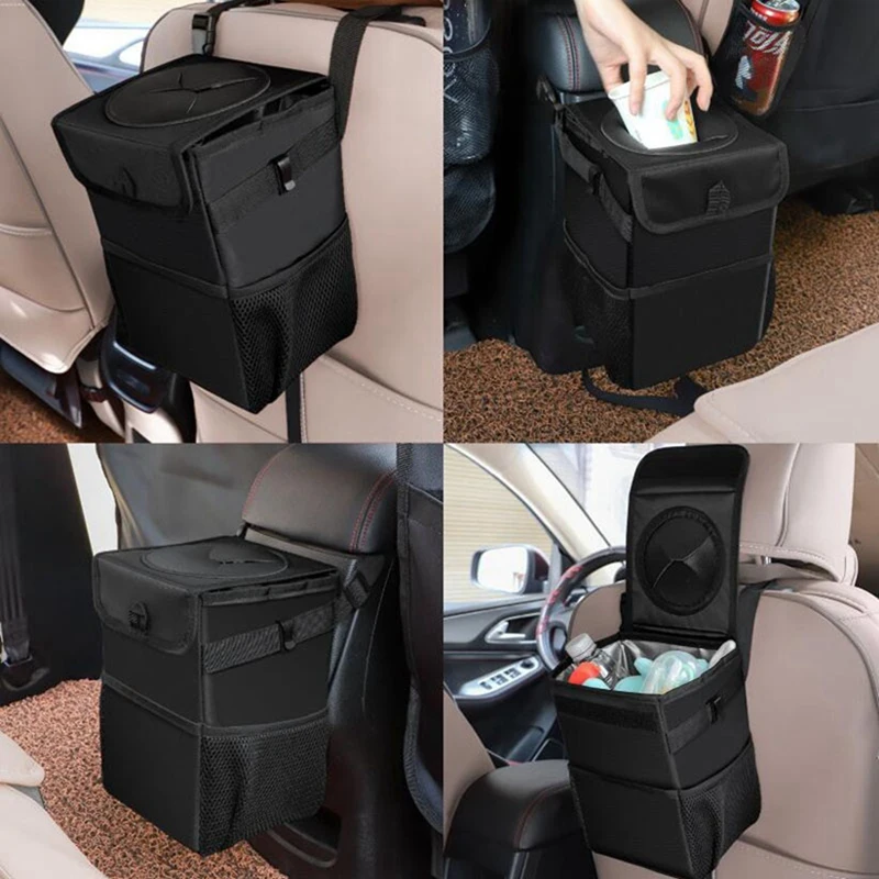

Home Outdoor Car Waterproof Foldable Trash Box Leather Box Car Chair Back Storage Box Storage Box Vehicle Trash Bin