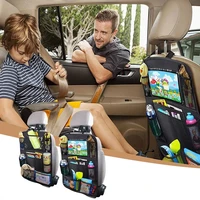 auto parts 2021 car seat back organizer multi pocket hanging storage bag tablet cup holder stowing tidying anti kick mats for ki