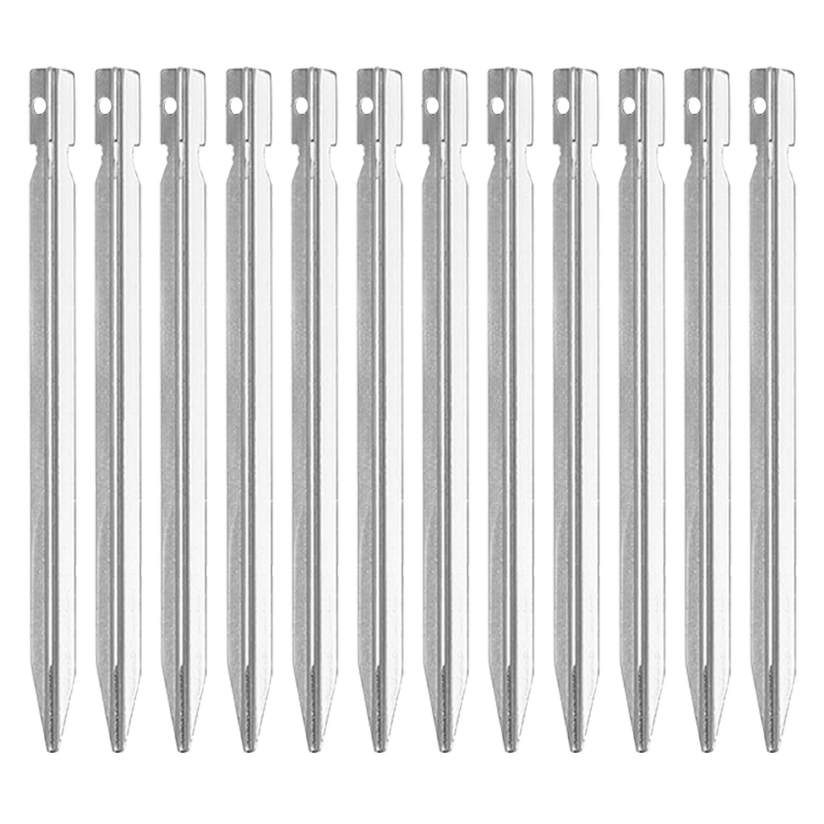 

12pcs Tent Ground Stakes Aluminum Alloy Ground Pegs 18cm Tent Accessories Ground Stakes For Outdoor Camping Canopy And Tarp