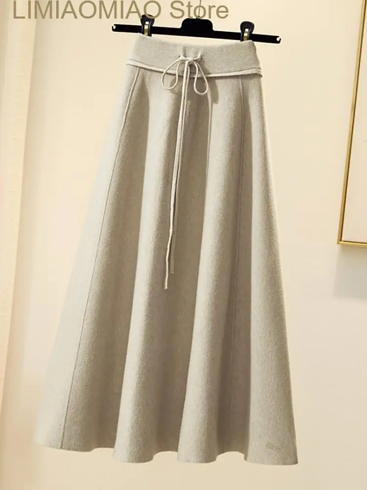 Новая вязаная юбка женская осенне-зимняя корейская версия с высокой талией