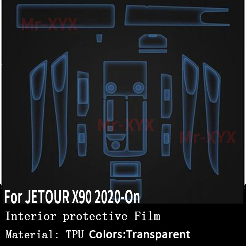 

For JETOUR X90 X95 2019 2020 2021 2022 Car Interior Center Console Transparent TPU Protective Film Anti-scratch Repair Refit