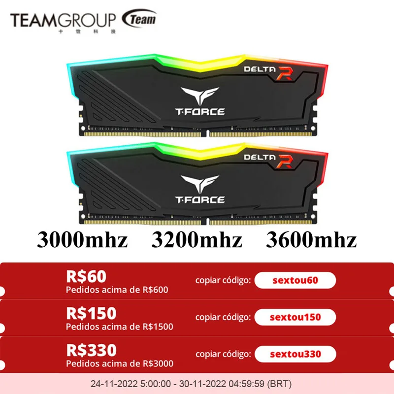 

Память TEAMGROUP Delta RGB DDR4 8 ГБ, 16 ГБ, 3200 МГц, 3600 МГц, 16 ГБ, 3000 МГц