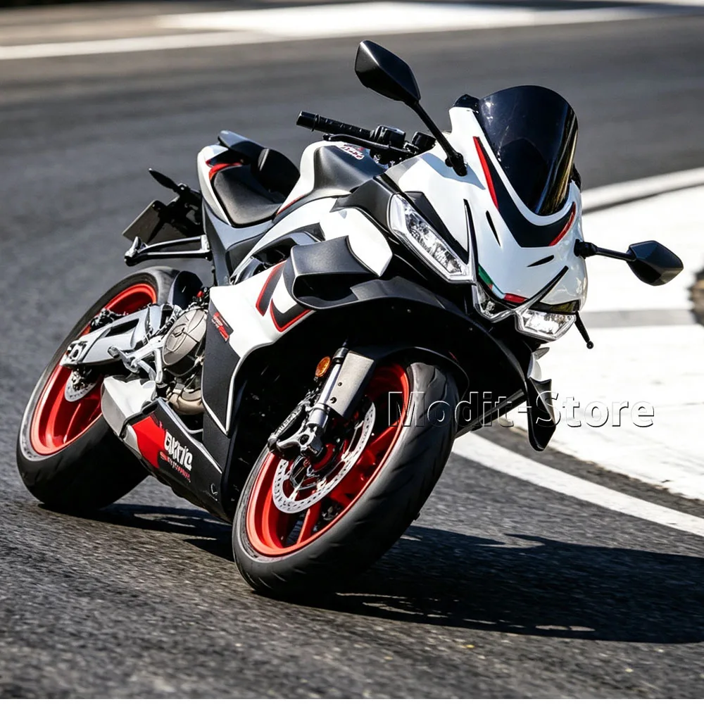 Фото Для мотоцикла Aprilia RS457 RS 457 2024-2026: боковые спойлеры, передний спойлер, обтекатель, фиксированная нижняя накладка, комплект для создания аэродинамического усилия GP. №3