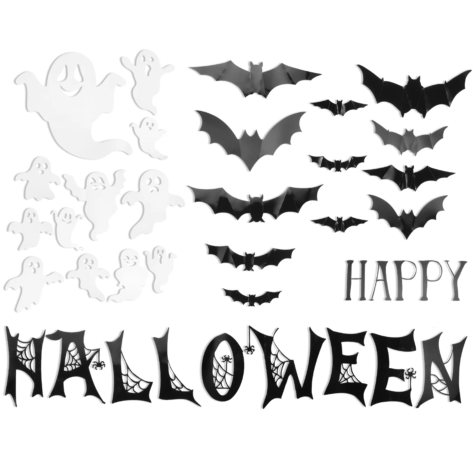 

Wall Stickers Bat Decals 3D Window Decor Sticker Bats Ghost Party Pvc Removable Scary Ornaments Glowing Home Horrordecorative