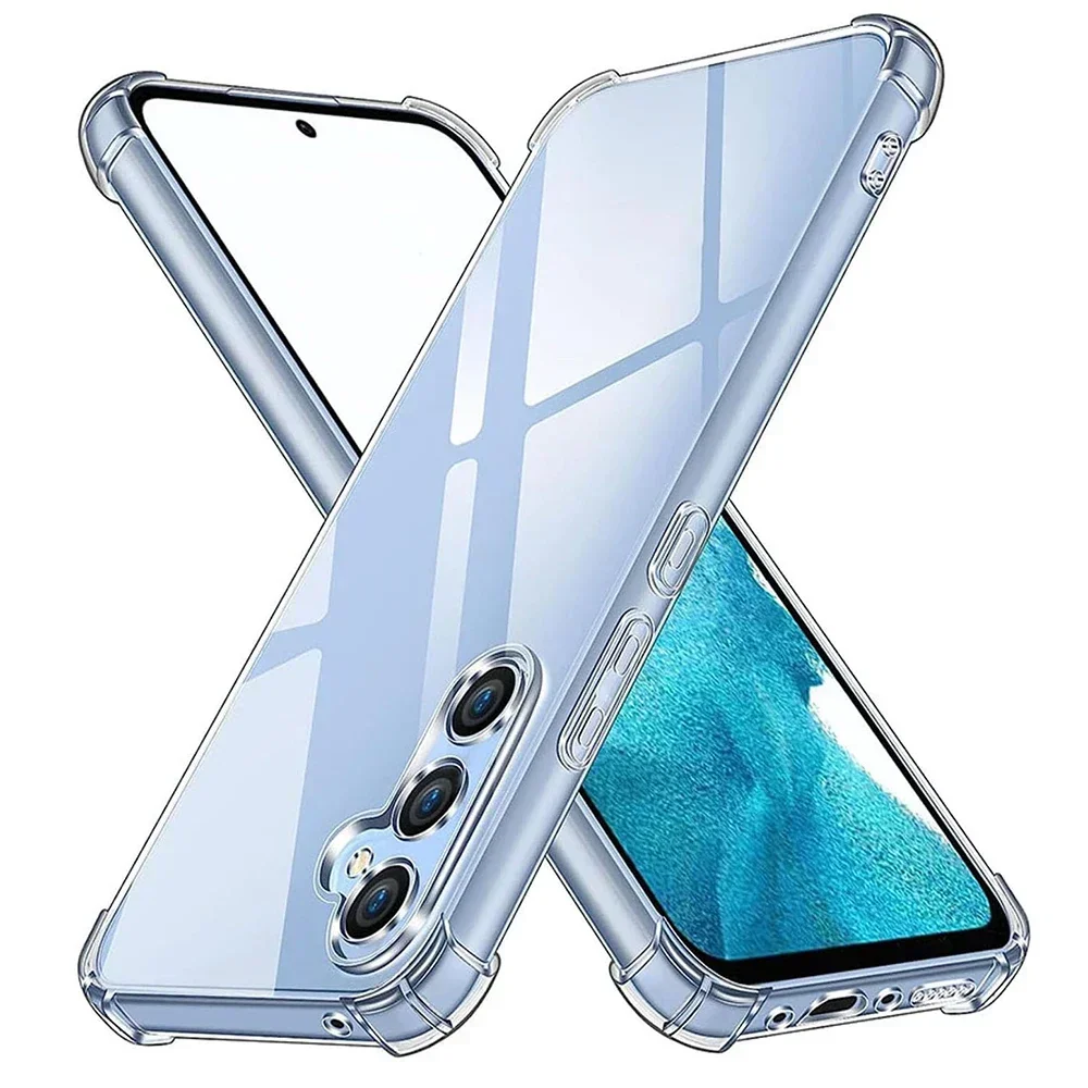 Прозрачный противоударный чехол из ТПУ HD с четырьмя углами для Samsung Galaxy M15 M55 M14 M34