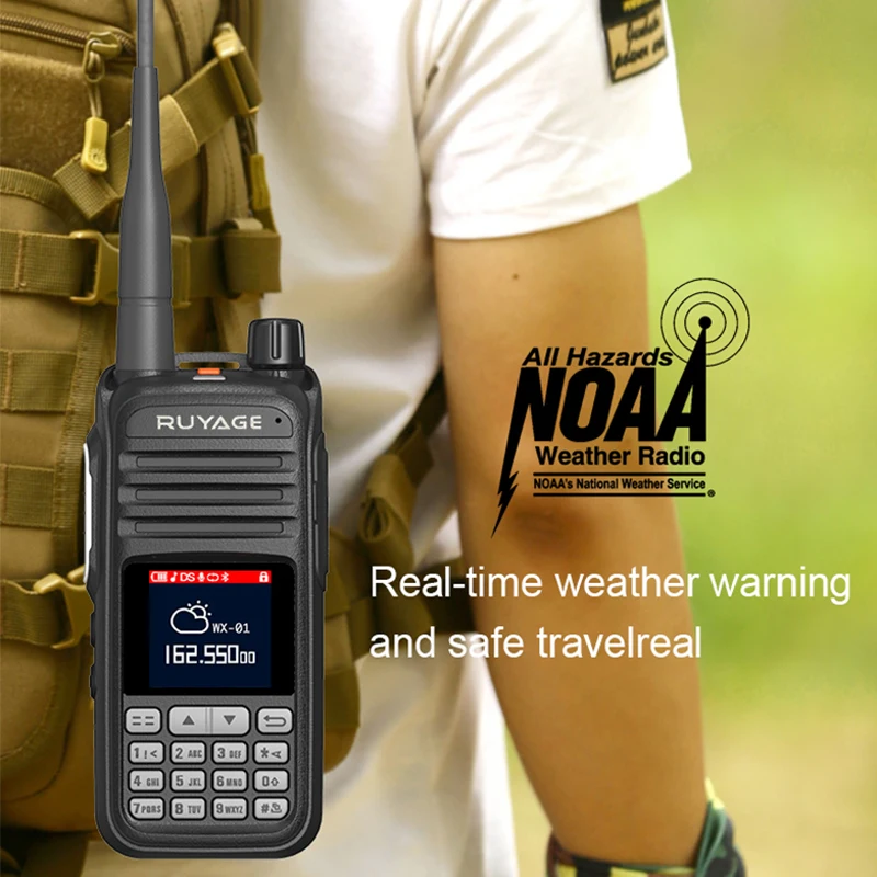 Ruyage UV2D Amateur Ham Two Way Radio 256CH Walkie Talkie Air Band Full Band 108-520MHz Police Scanner Marine Talkie