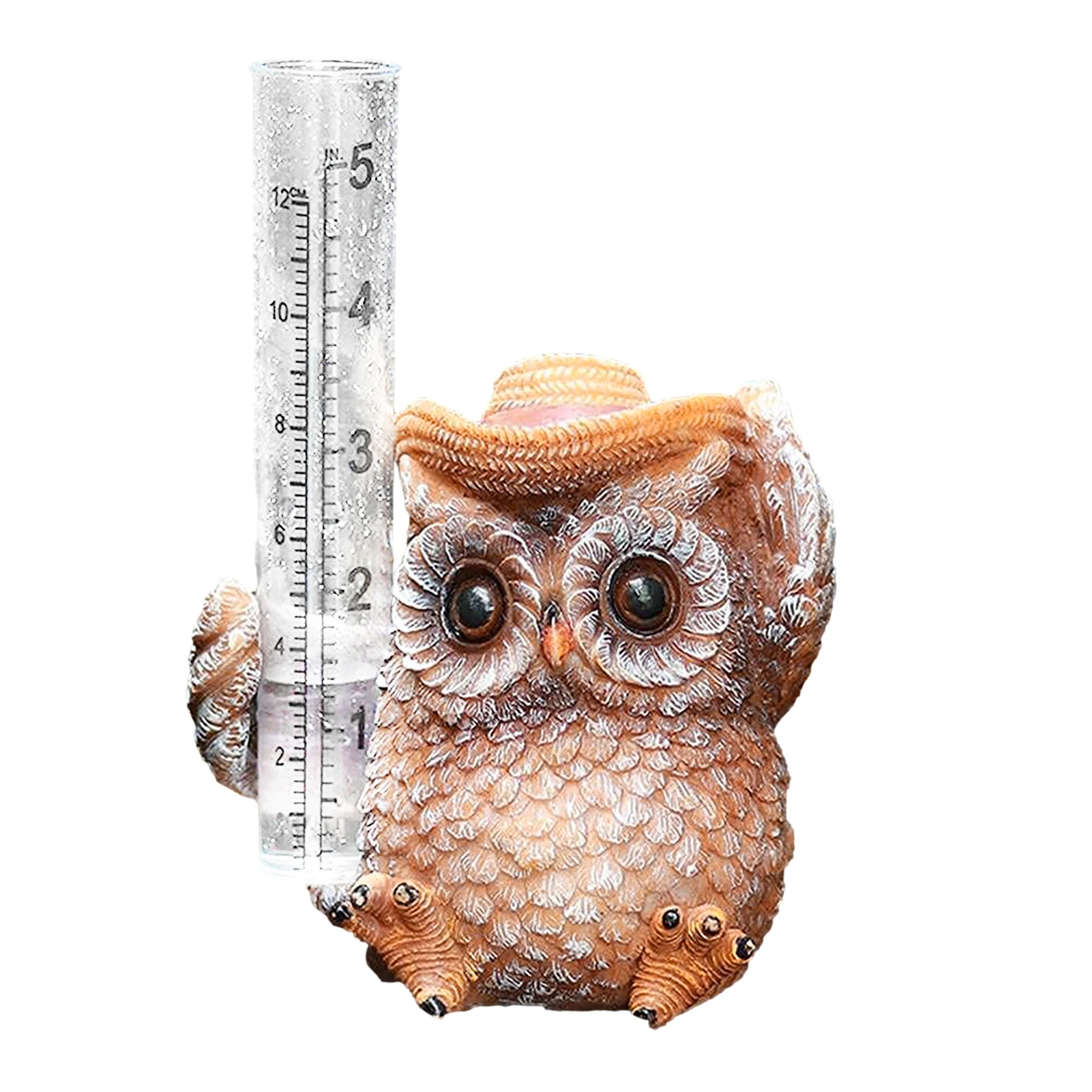 

Фигурка Совы из смолы, измеритель дождя со стеклянной трубкой, для Ловца дождя, сада, двора, палубы, уличные статуи, украшения