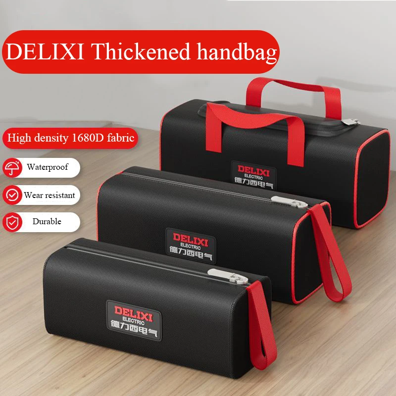 

DELIXI Small Tool Bag 1680D Oxford Professional Electrician Tools Bag Organizer Tool Pouch Waterproof Toolabg Garage Storage