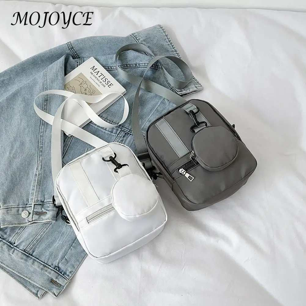 

Women Oxford Cloth Zipper Backpack with Mini Purse Solid Color Shoulder Bag 2022 New Spring Shoulder Bag Lady Casual Square Bag