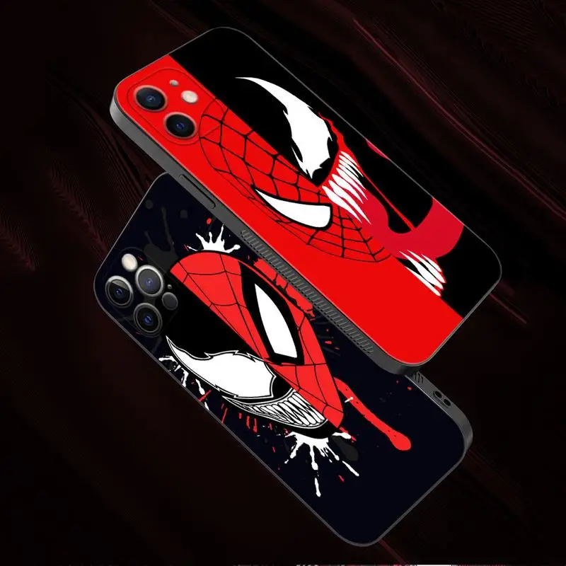 Marvel Spiderman Venom Face Phone Shell For Apple iPhone 14 13 12 11 Pro Max 13 12 Mini XS Max XR X 7 8 Plus Silicone Case images - 6