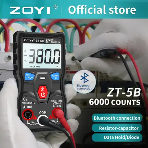 Высокоточный цифровой мультиметр ZOYI ZT-5B, профессиональный тестер, автоматически распознает и измеряет вольтметр переменного и постоянного...
