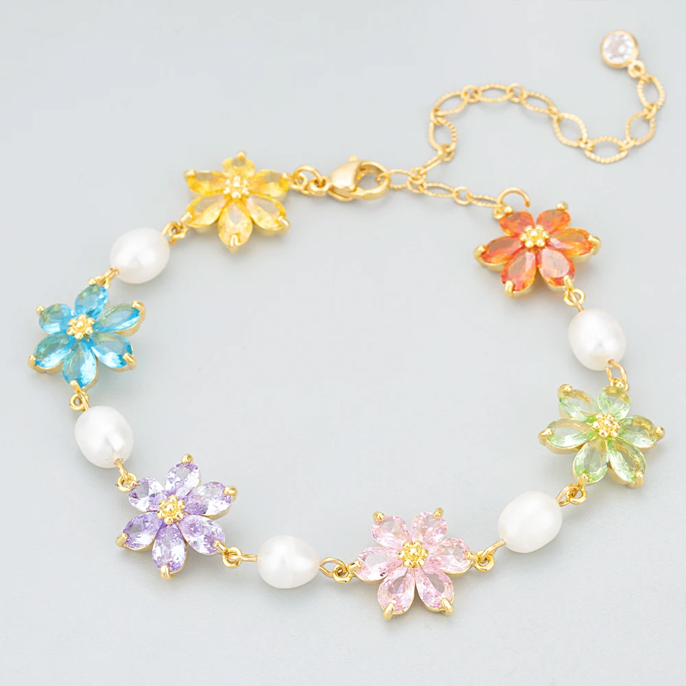 GUFEATHER MF86 ювелирные аксессуары позолота 18 карат медь цирконы форма цветка два